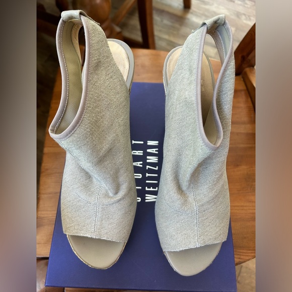 Stuart Weitzman Glover open toe wedge size 9.5 - Picture 1 of 4